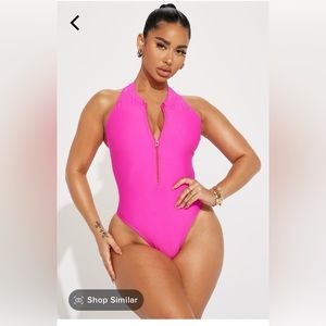 Evelyn Zip Up 1 Piece Swimsuit- Fuchsia 🩷 **NEW**
